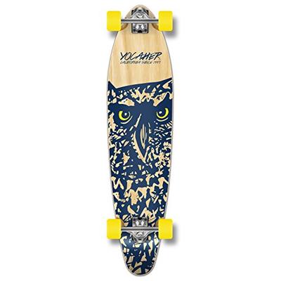 Yocaher Spirit Owl Longboard Complete Skateboard Cruiser - Available in All Shapes (Kicktail)