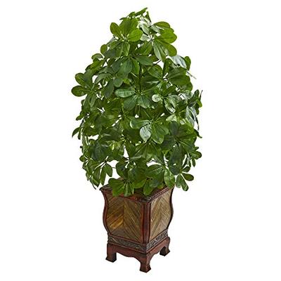 Nearly Natural 8230 Schefflera Artificial Decorative Planter (Real Touch) Silk Plants Green