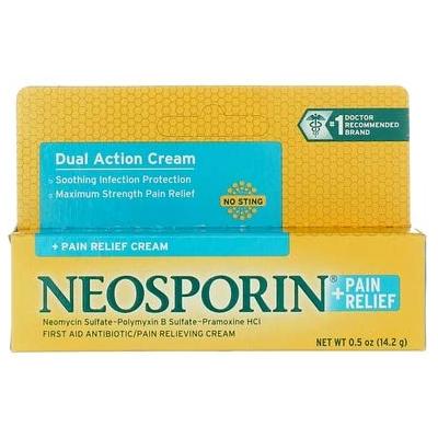 Neosporin Plus Pain Relief Cream, Maximum Strength, 0.5 oz (Pack of 5)
