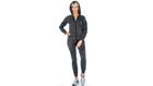 9 Crowns Womens Slim FIt Moto Tracksuit Hoodie Sweat Pants Set-Charcoal-Medium