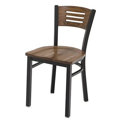 KFI Seating 3315B-WL Metal Cafe Chair, Commercial Grade, Walnut Wood, Made in the USA
