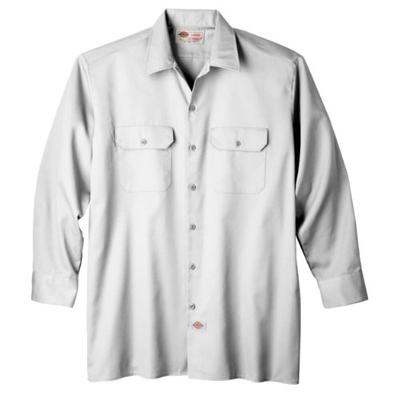 Dickies Men's Long Sleeve Work Shirt, White, Large