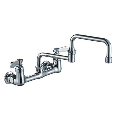 Whitehaus WHFS9814-008DJ-C Heavy Duty wall mount utility faucet with double jointed retractable swin