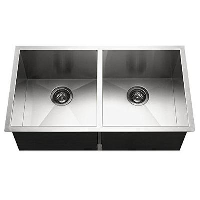 Houzer CTD-3350 Contempo Series Undermount Stainless Steel 50/50 Double Bowl Kitchen Sink