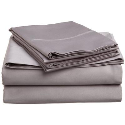 Single-Ply Soft Sheet Set, Premium Long-Staple Cotton, Cal King, Grey