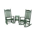 POLYWOOD® Jefferson 3-Piece Rocker Set Plastic in Green | Outdoor Furniture | Wayfair PWS140-1-GR