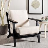 Armchair - Corrigan Studio® 28.35" Wide Linen Armchair Linen/Fabric in Black/Brown/White | 31.5 H x 28.35 W x 35.24 D in | Wayfair