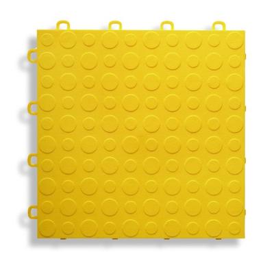 BlockTile B0US4430 Garage Flooring Interlocking Tiles Coin Top Pack, Yellow, 30-Pack