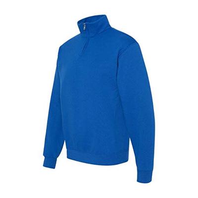 Jerzees Adult NuBlend Quarter-Zip Cadet-Collar Sweatshirt (Royal) (Large)