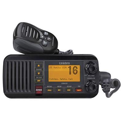 Uniden UM435BK Advanced Fixed Mount VHF Marine Radio, All USA/International/Canadian Marine Channels