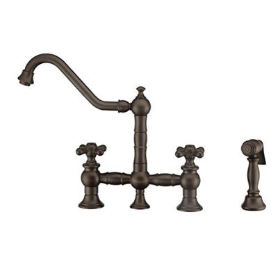 Whitehaus Collection WHKBTCR3-9201-NT-ORB Cross Handles And Solid Brass Side Spray Vintage Iii Plus