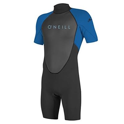 O'Neill Youth Reactor-2 2mm Back Zip Short Sleeve Spring Wetsuit, Black/Ocean, 8