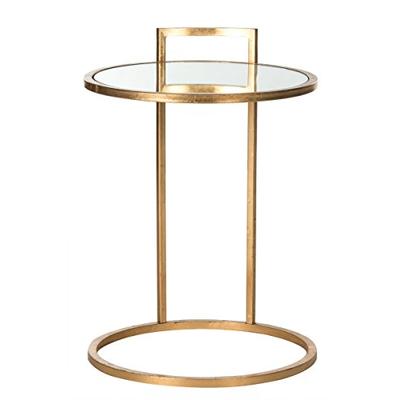 Safavieh Home Collection Calvin Round Gold Leaf End Table