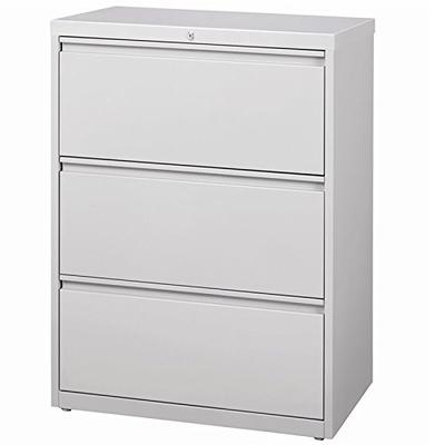 Hirsh HL8000 Series 36" 3 Drawer Lateral File Cabinet in Light Gray