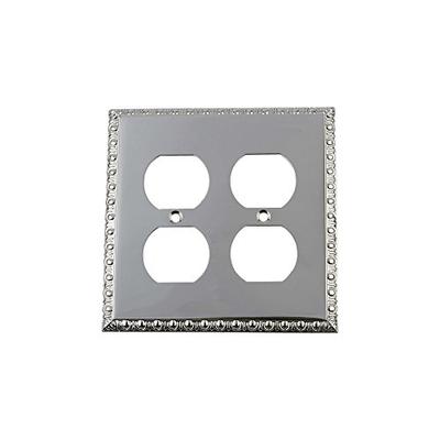 Nostalgic Warehouse 719909 Egg & Dart Switch Plate with Double Outlet Bright Chrome