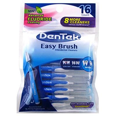 Dentek Easy Brush Cleaners Wide Space 16 Count (6 Pack)