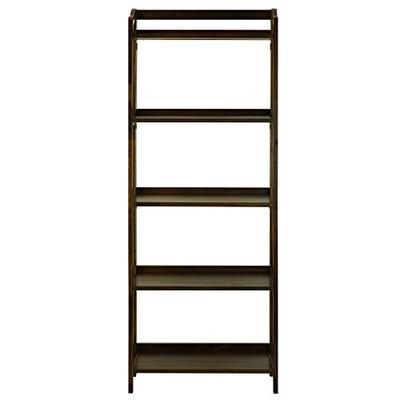 Casual Home 337-54 Stratford 5-Shelf Folding Bookcase-Warm Brown
