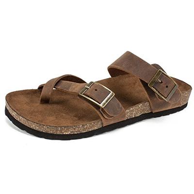 WHITE MOUNTAIN Shoes Gracie Women's Sandal, Brown/Leather, 10 M