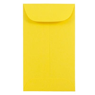 JAM PAPER #6 Coin Business Colored Envelopes - 3 3/8 x 6 - Yellow Recycled - Bulk 500/Box