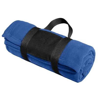 Port Authority bedding Fleece Blanket with Carrying Strap OSFA True Royal