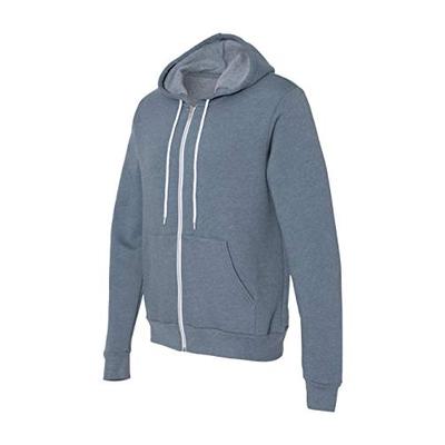 CN POLY/CTN FLCE FULL ZIP HOOD, HEATHER SLATE, L