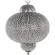 Beliani - Lampe Suspension Lustre Design en Nickel Argenté avec Abat-jour Ajouré au Design Oriental
