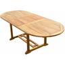 C&l Jardin - Table ovale en teck aspect huilé munggi L.180-240 P.100 cm