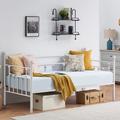 17 Stories Korecky Twin Iron Daybed Metal in White | 39.1 H x 41.2 W x 78.9 D in | Wayfair 883996FDB502468EB5B3793D6EC3894D