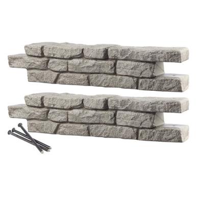 RTS Home Accents Rock Lock Interlocking Border System Straight Section With Spikes, 48-Inch Long, 2-