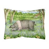 Caroline's Treasures CDCO0377PW1216 Pig in Bluebells by Debbie Cook Fabric Decorative Pillow, 12H x1 screenshot. Pillows directory of Bedding.