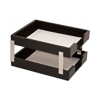 Dacasso Double Econo-Line Leather Letter Trays
