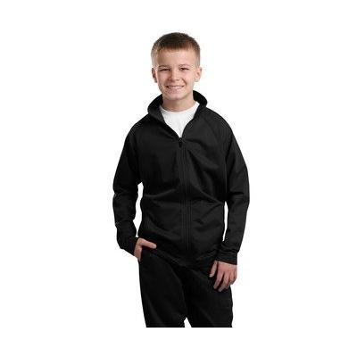 Sport-Tek Boys' Tricot Track Jacket L Black/Black