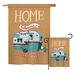Breeze Decor Home is Wherever Camper Interests Hobbies Impressions Vertical House 2-Sided 40 x 28 in. Flag Set in Orange | 40 H x 28 W in | Wayfair
