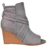 Brinley Co. Womens Wedge Bootie Grey, 8.5 Regular US screenshot. Shoes directory of Clothing & Accessories.