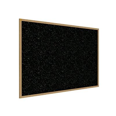 Ghent 4.5" x 5.5" Wood Frame, Oak Finish Recycled Rubber Bulletin Board - Confetti (WTR45-CF)