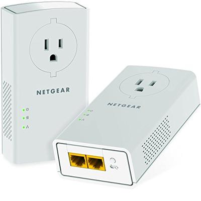 NETGEAR Powerline Adapter 2000 Mbps (2) Gigabit Ethernet Ports with Passthrough + Extra Outlet (PLP2