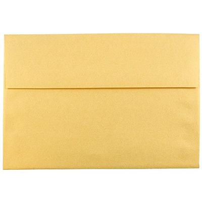 JAM PAPER A8 Metallic Invitation Envelopes - 5 1/2 x 8 1/8 - Gold Stardream - Bulk 1000/Carton