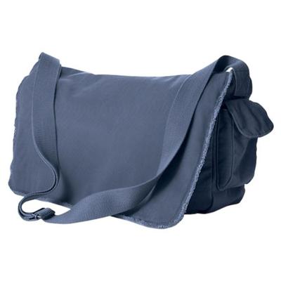 Authentic Pigment 14 Oz. Pigment-Dyed Raw-Edge Messenger Bag (1908)- Denim,One Size