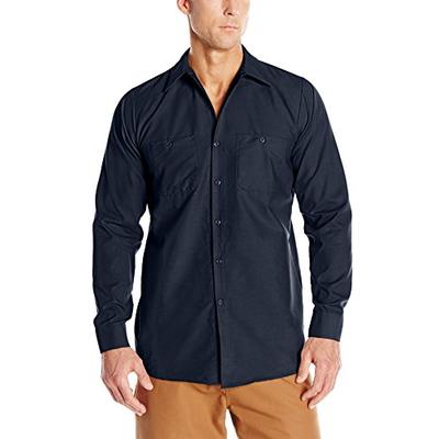 Red Kap Men's Industrial Work Shirt, Regular Fit, Long Sleeve, Navy Small
