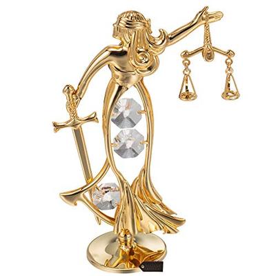 Matashi 24K Gold Plated Crystal Studded Lady of Justice Ornament