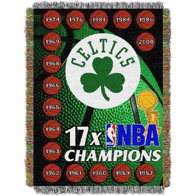 Officially Licensed NBA Boston Celtics Commemorative Woven Tapestry Throw Blanket, 48" x 60"