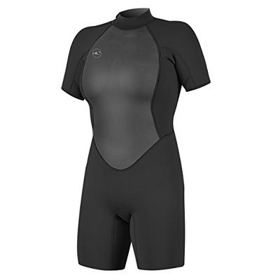 O'Neill Women's Reactor-2 2mm Back Zip Short Sleeve Spring Wetsuit, Black, 6
