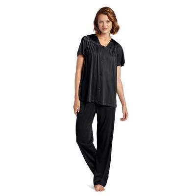 Exquisite Form Women's Colortura Short Sleeve Pajama,Midnight Black,X-Large