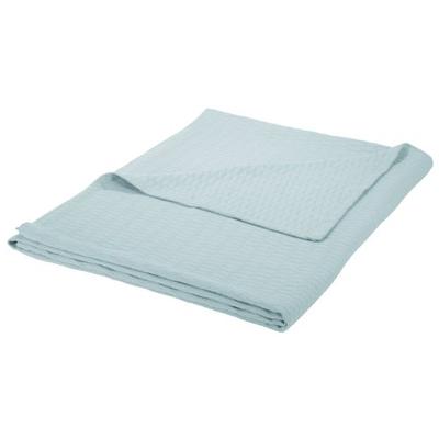 Superior King Blanket 100% Cotton, for All Season, Diamond Design, Aqua