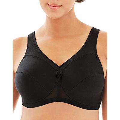 Glamorise Women's Plus Size Full Figure MagicLift Active Wirefree Support Bra #1005, Black, 48K