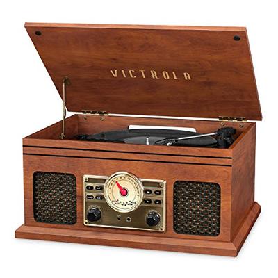 Victrola 4-in-1 Nostalgic Bluetooth Turntable with 3-Speed Record Player and FM Radio