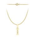 Carissima Gold Women's 9 ct Yellow Gold Cubic Zirconia 4 x 12 mm Initial I Pendant on 9 ct Yellow Gold 0.4 mm Prince of Wales Chain Necklace of Length 46 cm/18 Inch