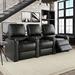 Ebern Designs XS300 Home Theater Row Seating (Row of 3) Faux Leather in Black | 42 H x 89 W x 39 D in | Wayfair 907591229AFE445FBC757D07311D2910
