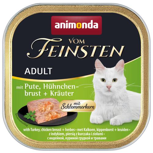 72 x 100 g animonda vom Feinsten Adult mit Schlemmerkern Megapack Pute, Hühnchenbrust & Kräuter...