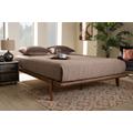 Baxton Studio Kaia Mid-Century Modern Walnut Brown Finished Wood King Size Platform Bed Frame - MG0002-Ash Walnut-King